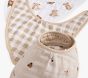 Teddy Bear Organic Muslin Bib, Burp &amp; Swaddle Set