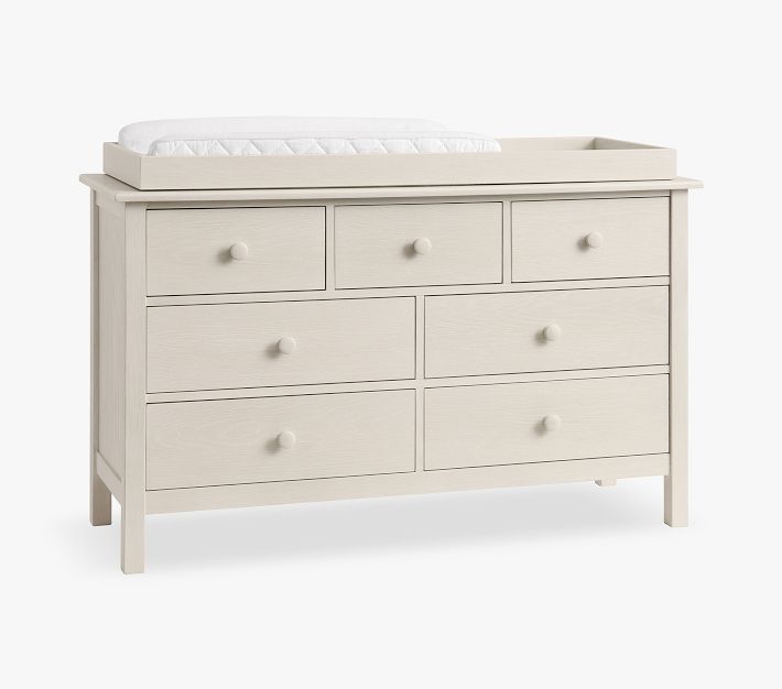 Kendall Extra-Wide Nursery Dresser & Topper, Beige/Sandstone