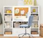 Cameron Stow-Away Desk With Cubby Towers Wall Storage System