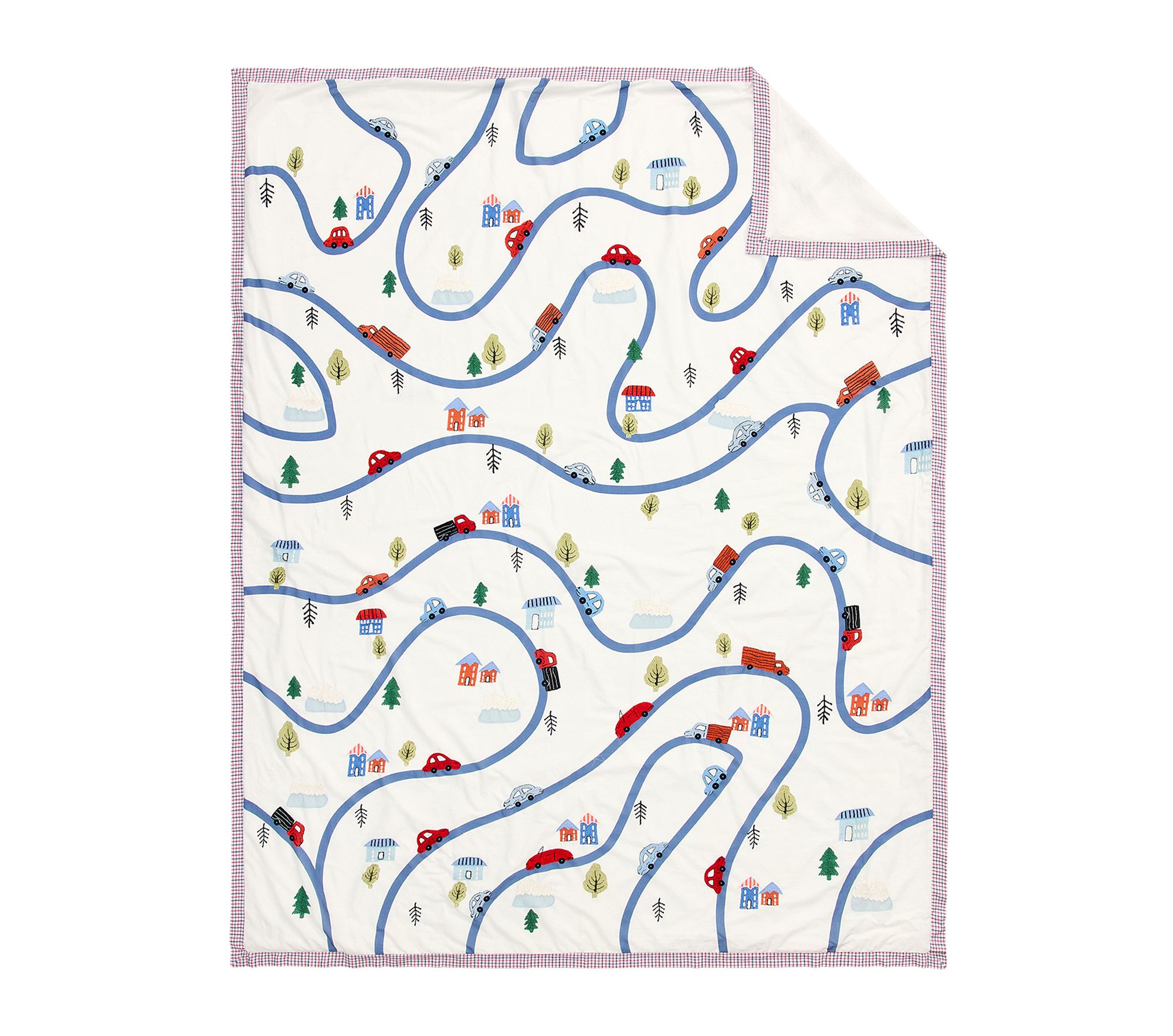 Chambray Embroidered Transportation Duvet Cover & Shams