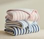 Striped Luxe Cable-Knit Sherpa Baby Blanket
