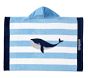 Whale Stripe Baby Beach Hooded Towel UPF 50+