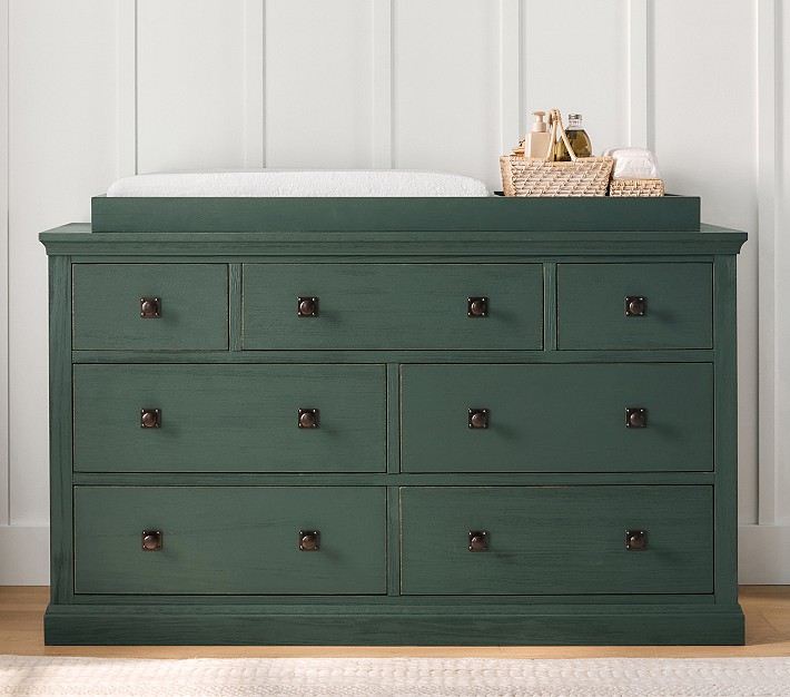 Charlie Extra Wide Changing Table Dresser & Topper | Pottery Barn Kids