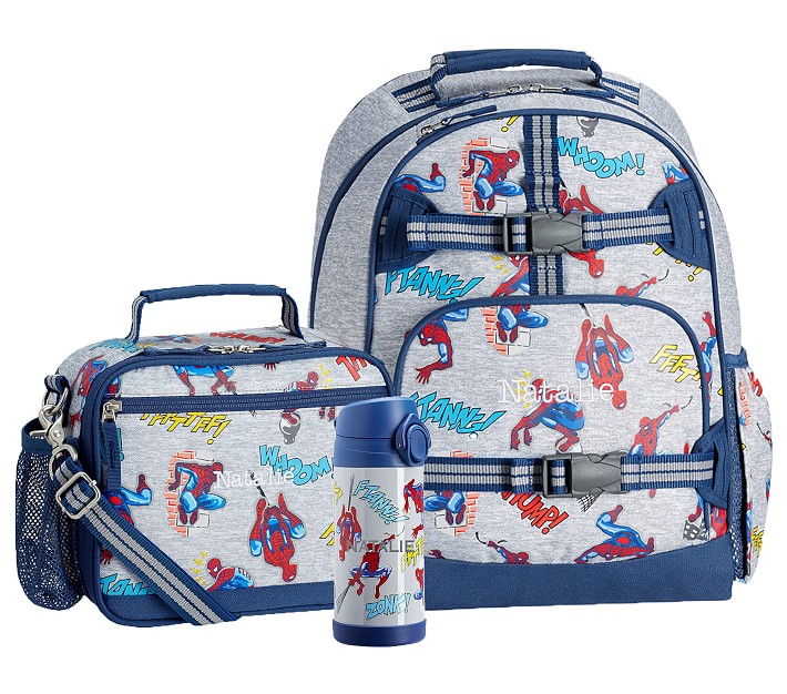 Marvel's Spider-Man Glow-in-the-Dark Bundle: Large Backpack, Cold Pack Lunch & 12oz Water Bottle