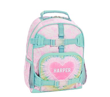 Mackenzie Pink Heart Tie-Dye Backpacks