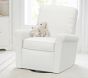 Open Box: Comfort Small Spaces Manual Swivel Glider &amp; Recliner, Brushed Crossweave Light Gray