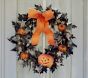 Open Box: Indoor/Outdoor Pumpkin Light-Up Wreath - Black