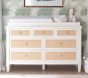 Ava Regency Caned 7-Drawer Dresser &amp; Topper (56w x 19d")