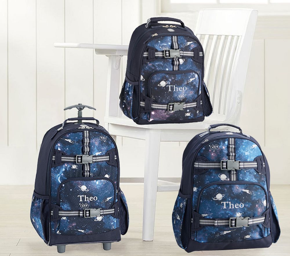 Mackenzie Navy Galaxy Glow-in-the-Dark Backpacks | Pottery Barn Kids