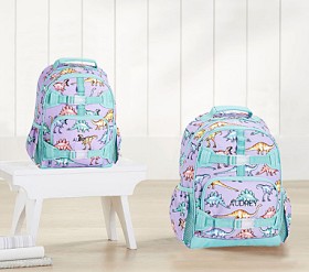 Mackenzie Lavender Multi Dinosaur Backpacks | Pottery Barn Kids