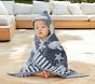 Bubbles Whale Plush Jacquard Baby Beach Hooded Towel UPF 50+
