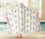 Stripe Floral Kid Beach Hooded Towel UPF 50+