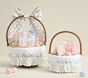 LoveShackFancy White Bunnies Easter Basket Liners &amp; Bow