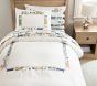 Embroidered Heritage Train Border Duvet Cover &amp; Shams