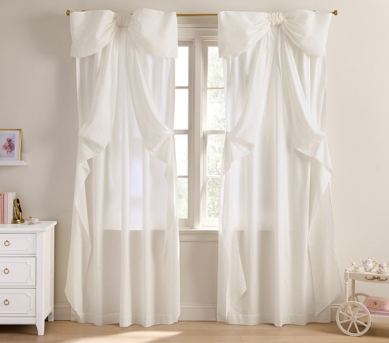 POTTERY BARN＊カーテン LoveShackFancy Oversized Bow Light-Filtering Curtain | Pottery