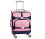 Mackenzie Pink Navy Trim Solid Spinner Luggage