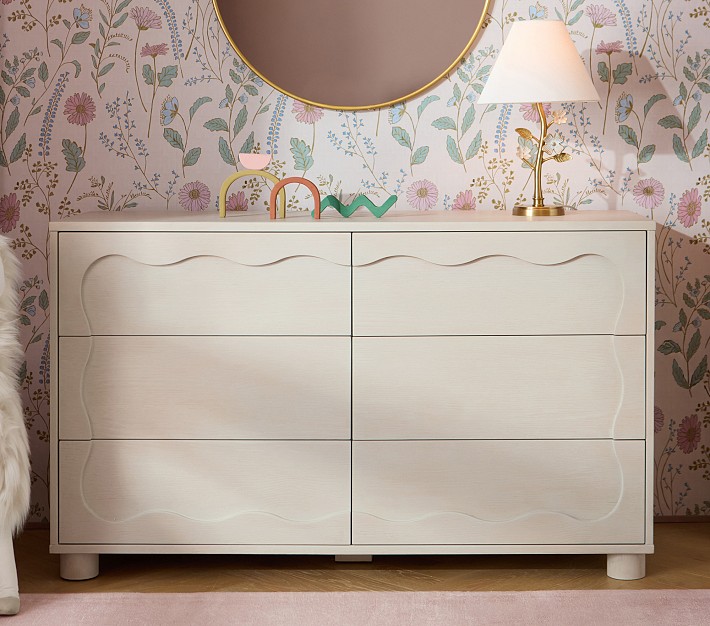 second wedding dresses Storkcraft Modern 6 Drawer Double Dresser, White/Vintage Driftwood main image 1