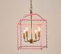 Twisted Pink Lantern Chandelier (12")