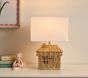 House Shaped Rattan Table Lamp (17")