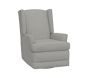 Open Box: Modern Wingback Swivel Glider Recliner, Swivel Recliner, Power, Performance Heathered Basketweave, Platinum