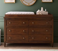 Chris Loves Julia Turned Wood 6-Drawer Dresser & Topper Set (56w x 19d")