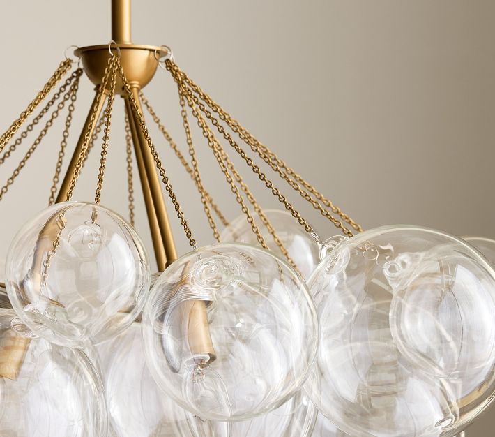 Pottery Barn ガラス/天井照明　① Clear Bubble Chandelier (22