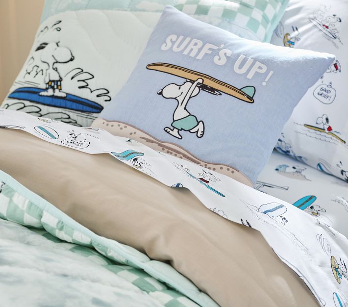Peanuts® Snoopy® Surfs Up Pillow | Pottery Barn Kids