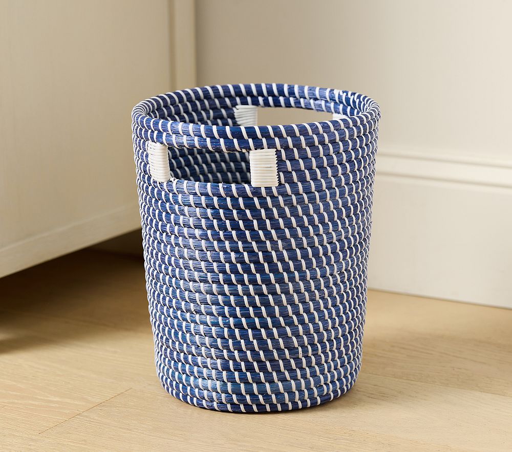 Cameron Woven Waste Bin - Navy