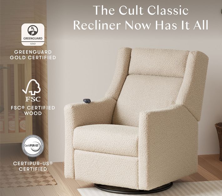 Babyletto Kiwi Deluxe Power Swivel Recliner with Heat and Massage