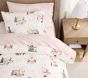Blush Holly Jolly Santa Duvet Cover &amp; Shams