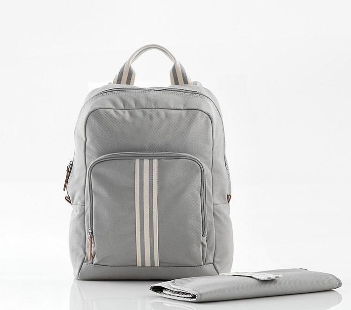 Gray Classic Diaper Bag Backpack | Pottery Barn Kids display picture 3