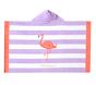 Flamingo Stripe Beach Hooded Towel UPF 50+