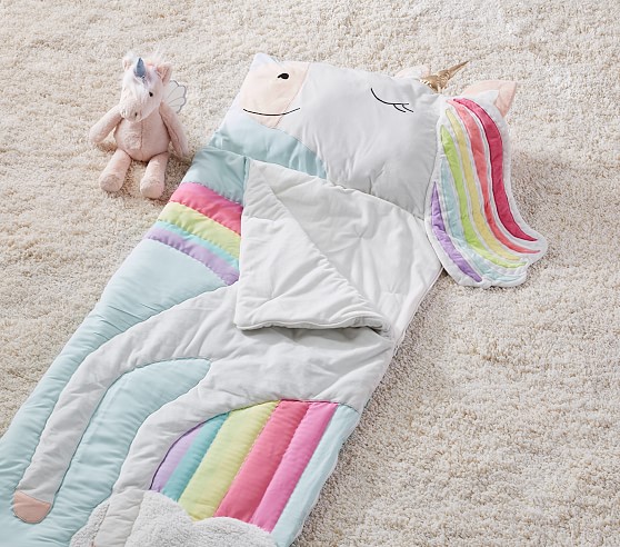 a rain bow slppeing bag for kidsin a Kids Sleeping Bags, Glow in The Dark Slumber Kids, Toddler Nap Mat with Pillow and Blanket for Sleepover, Daycare, Preschool (62