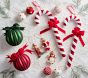 Velvet and Chenille Candy Cane Ornaments (18"), Set of 3