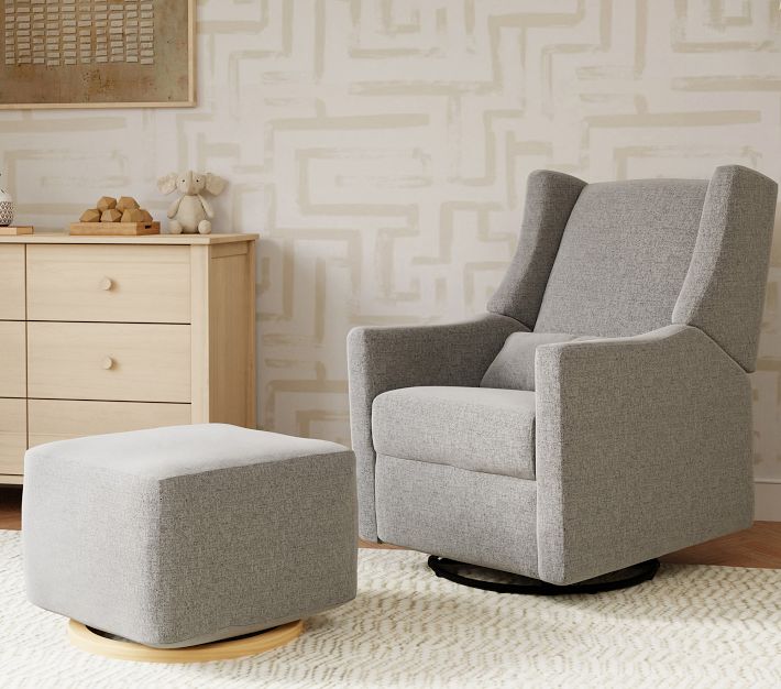 Babyletto Kiwi Swivel Glider Recliner Chair & Nursery Ottoman