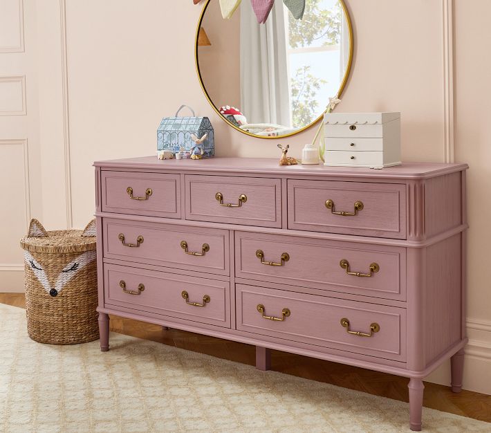 pottery barn pink dresser Pottery Barn Matching Dressers Pretty in Pink Odessa Pink by @benjaminmoore #nurserydresser #nursery #vintage #vintagefurnituremakeover #furnitureflip #furniturerestoration #decor #paintedfurniture #upcycledfurniture #refinishedfurniture #bohofurniture