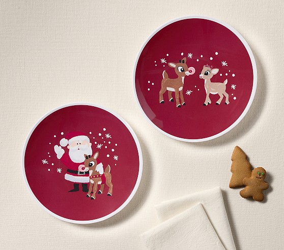 Rudolph® Plate – Christmas Tableware | Pottery Barn Kids