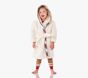 Open Box: Stewart Plaid Sherpa Robe, Medium - Ivory Multi