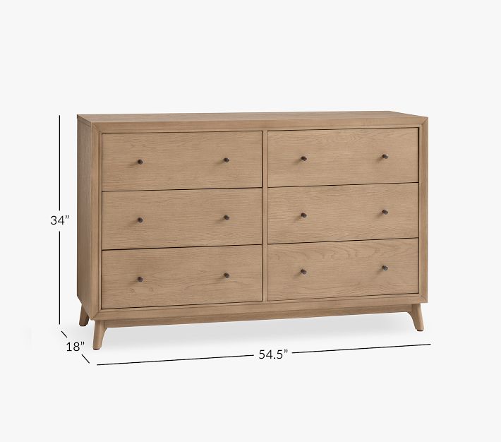 Sloan 6-Drawer Dresser (55w x 18d), Gray/Seadrift Sloan 6-Drawer Dresser (55w x 18d), Gray/Seadrift