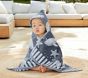 Bubbles Whale Plush Jacquard Baby Beach Hooded Towel UPF 50+