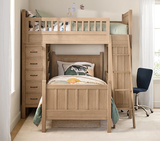 loft bunk bed with dresser Twin Mid Stairs and 2 Dressers Maxtrix Kids The transitional styling create a timeless look that will see your child through many years of learning and growing Cottage Colors Black Black,Colors Twin/Twin