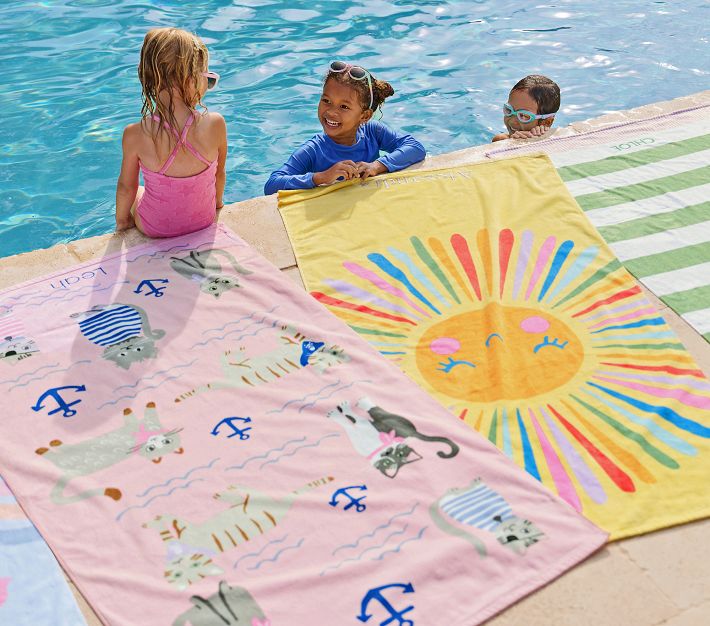 Salty Cat Kid Beach Towel UPF 50+ | Pottery Barn Kids