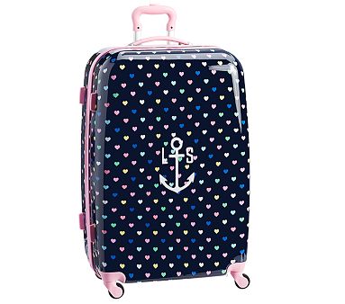Mackenzie Navy Multi Hearts Hard Sided Spinner Checked (30x20) Luggage