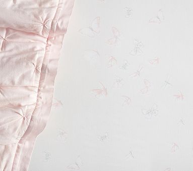Monique Lhuillier Sateen Ethereal Butterfly Organic Crib Fitted Sheet