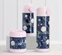 Mackenzie Pink Navy Glow-in-the-Dark Moons Water Bottles