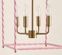 Twisted Pink Lantern Chandelier (12")