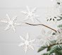 White Wood Snowflake Tree Picks, Set Of 2