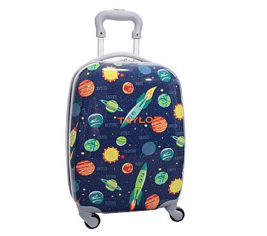 Navy Solar System Hard Sided Spinner Kids Luggage | Pottery Barn Kids