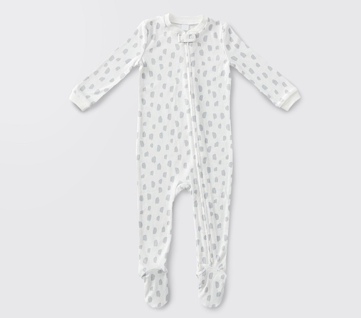 Brushstroke Dot Nursery Pajama, 6-12 Months, Grey