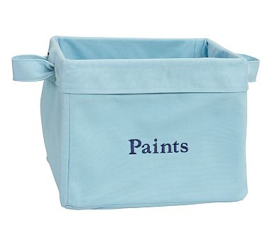 Medium Aqua Square Canvas Storage